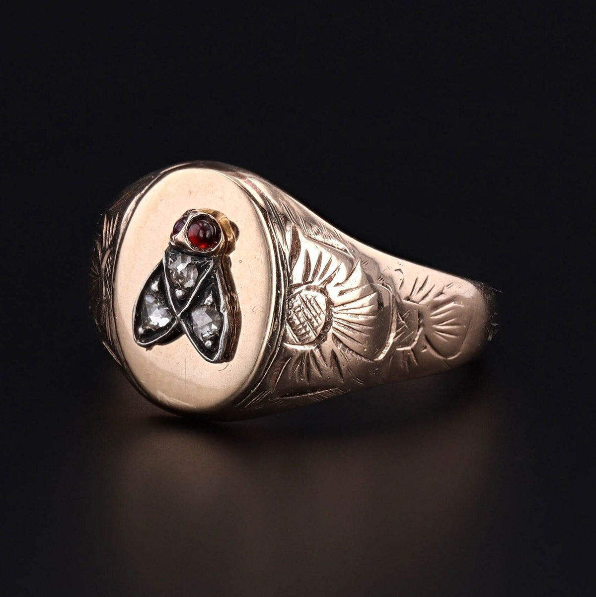 Antique Diamond Fly Conversion Ring of 14k Gold - Trademark Antiques