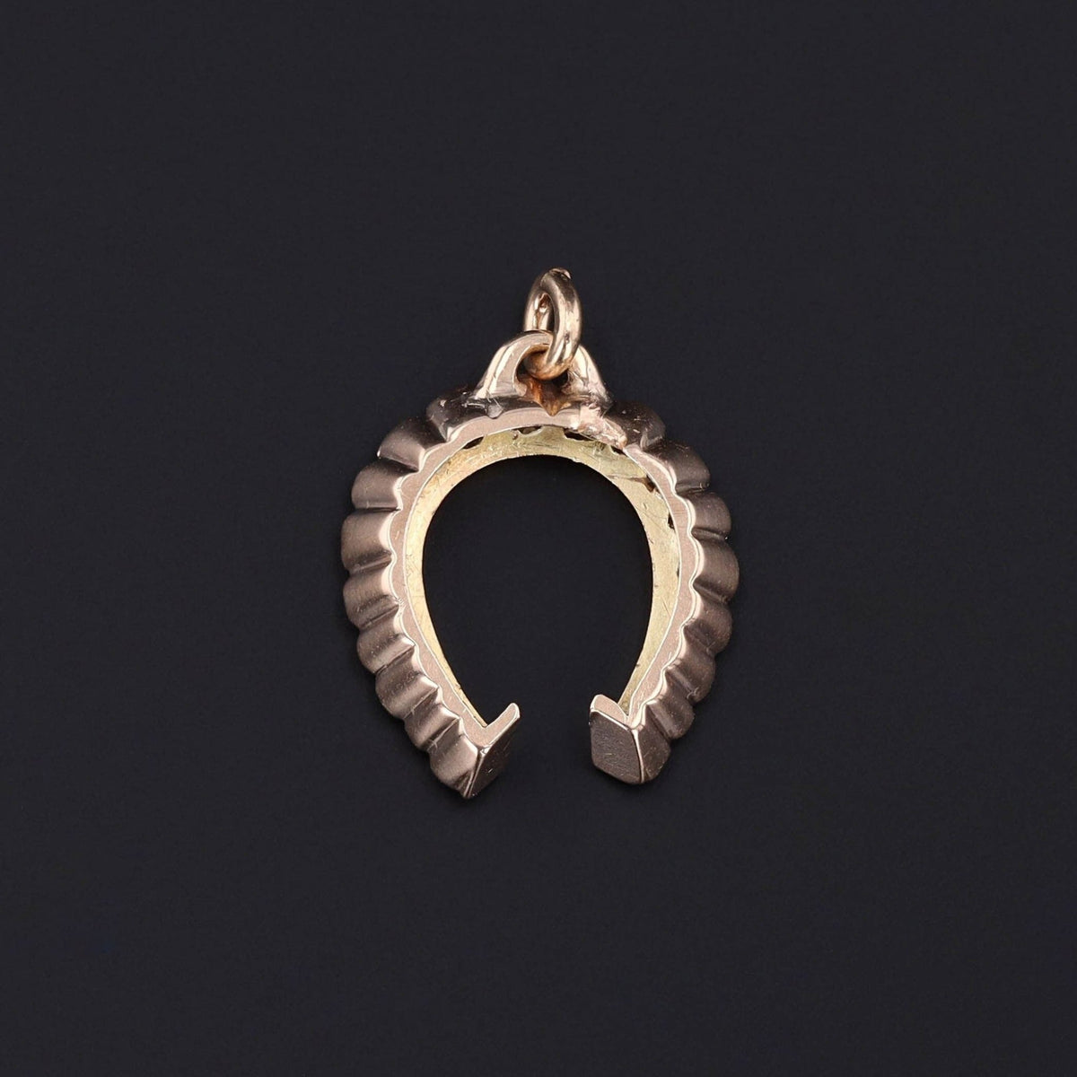 Antique Diamond Horseshoe Pendant of 14k Gold - Trademark Antiques