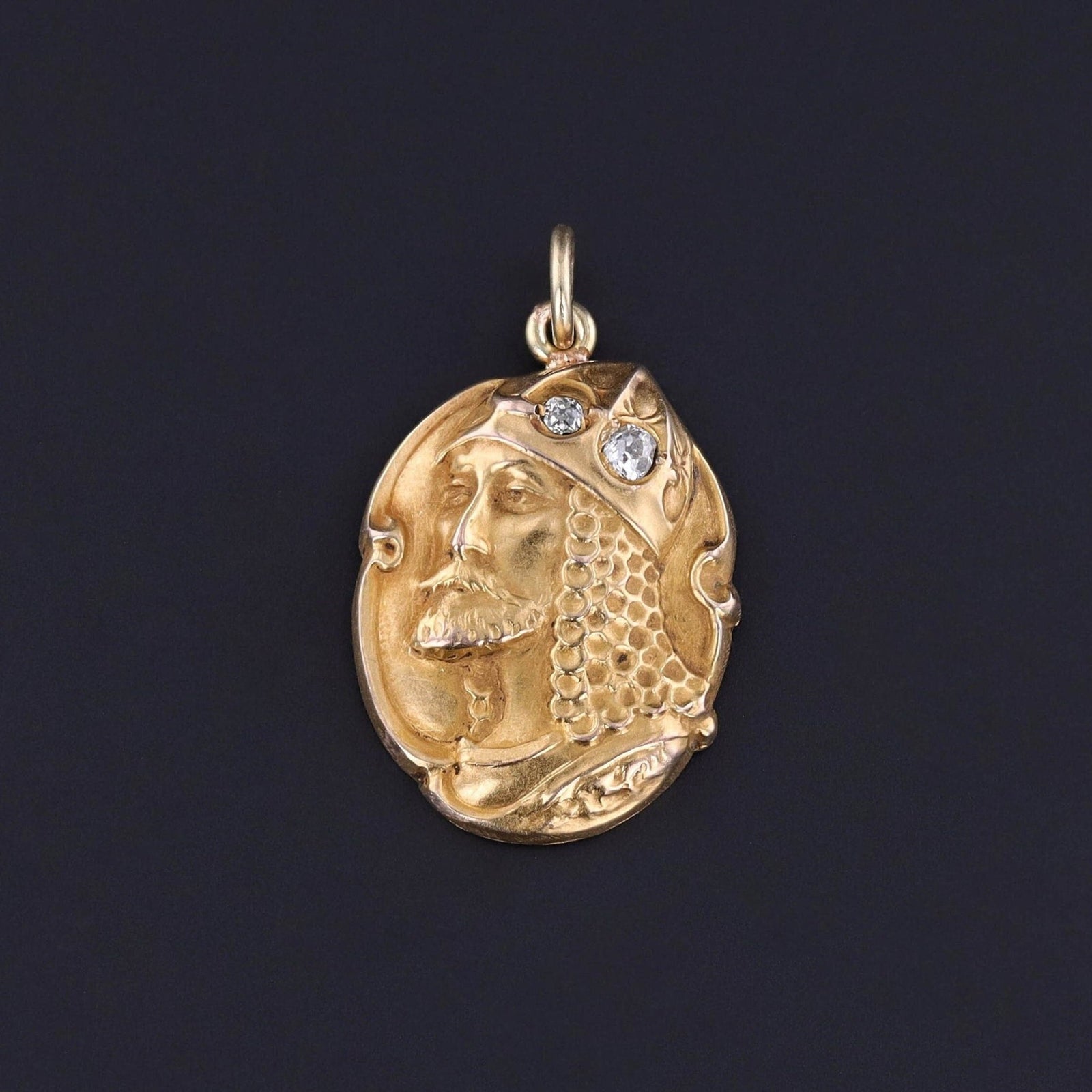 Antique Diamond Knight Conversion Charm of 14k Gold - Trademark Antiques