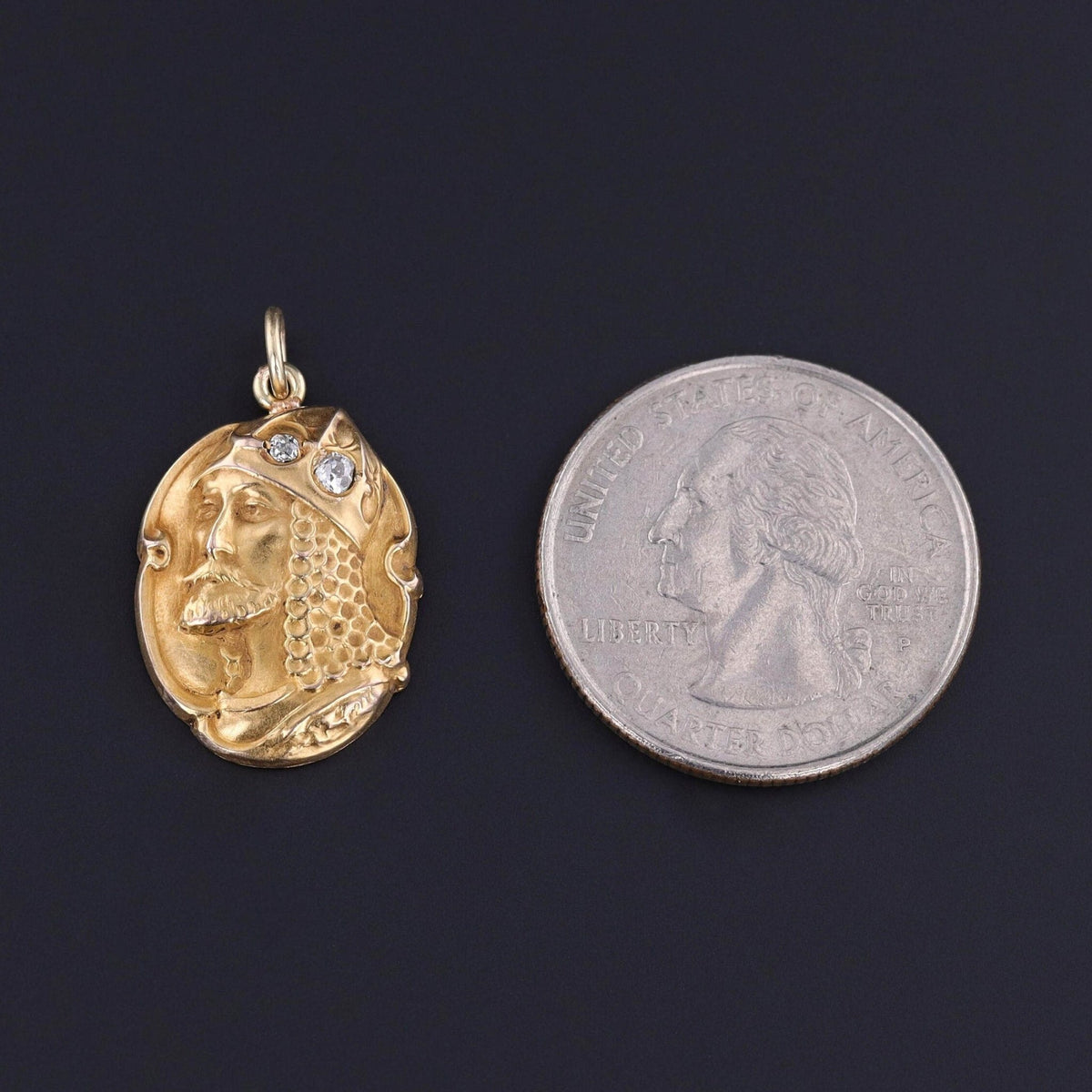 Antique Diamond Knight Conversion Charm of 14k Gold - Trademark Antiques