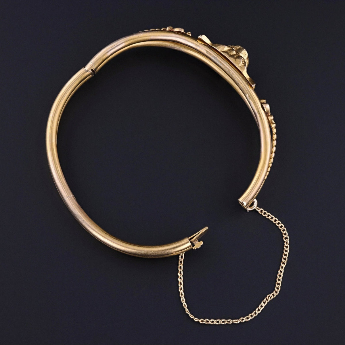 Antique Diamond Lion Bangle of 14k Gold - Trademark Antiques