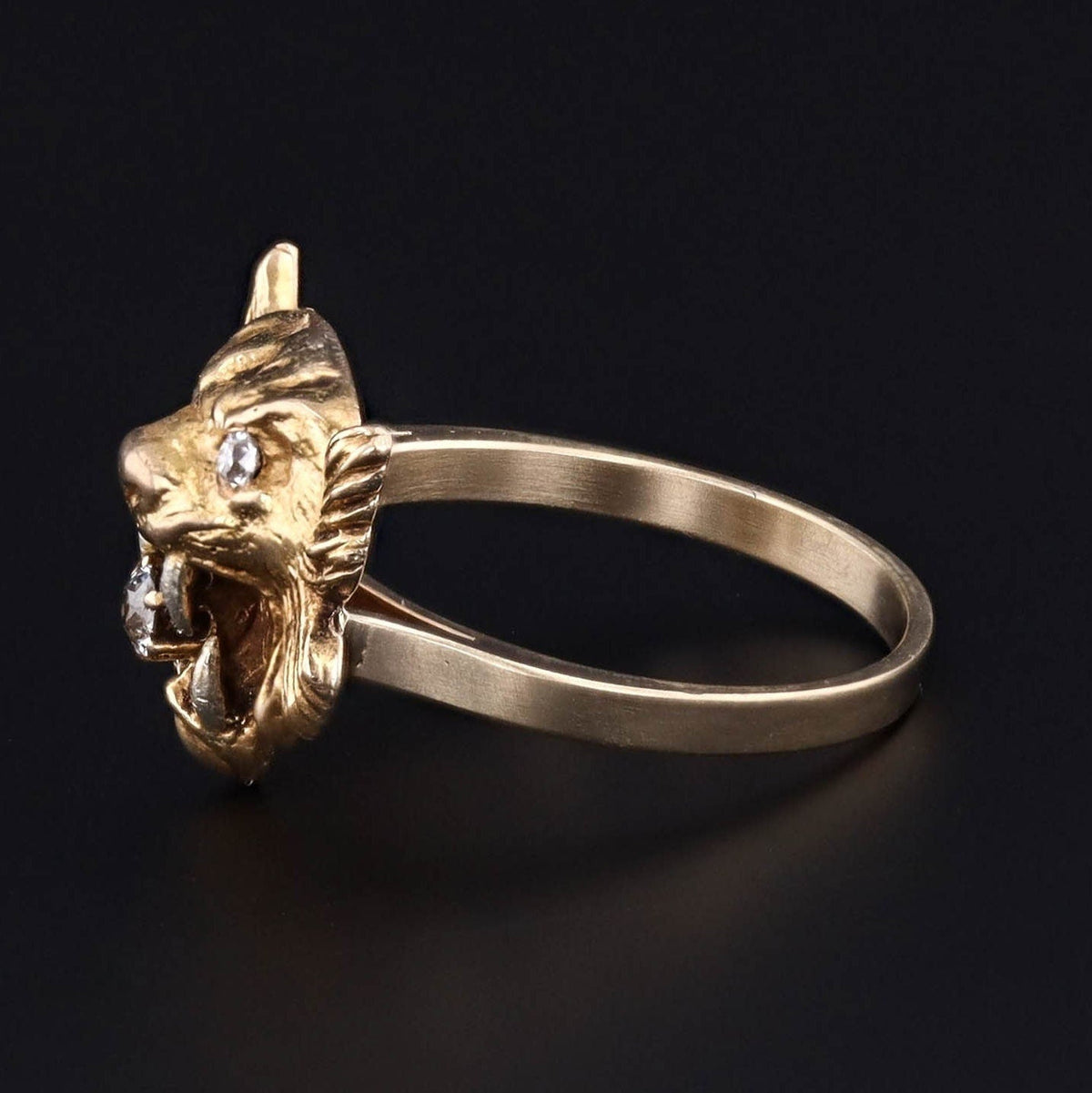 Antique Diamond Lion Conversion Ring of 14k Gold - Trademark Antiques