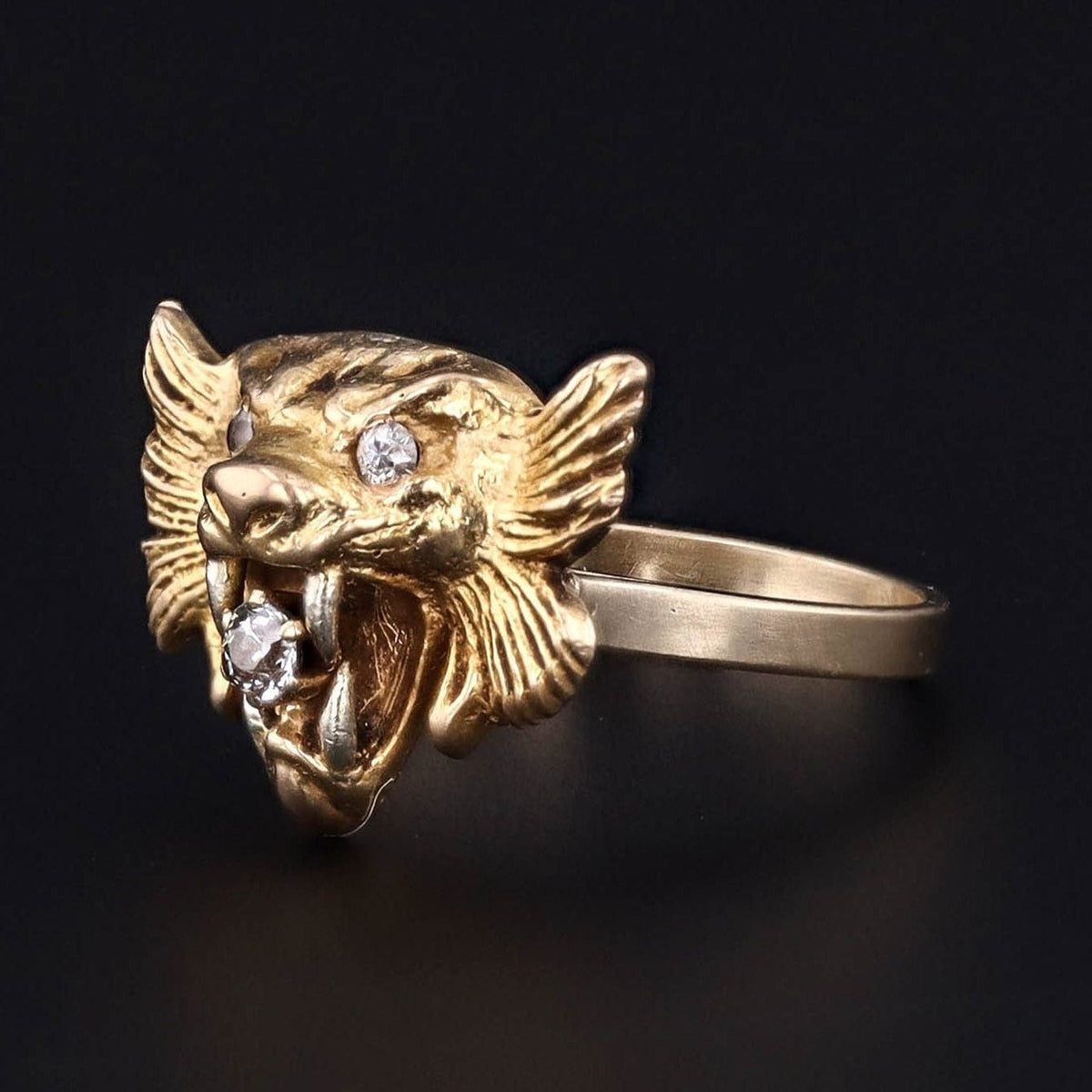 Antique Diamond Lion Conversion Ring of 14k Gold - Trademark Antiques
