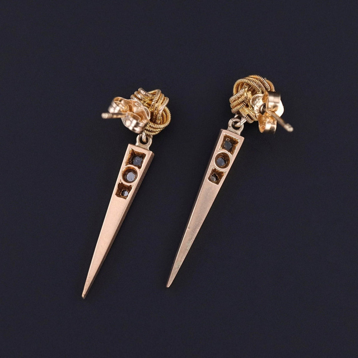 Antique Diamond Love Knot Conversion Earrings - Trademark Antiques