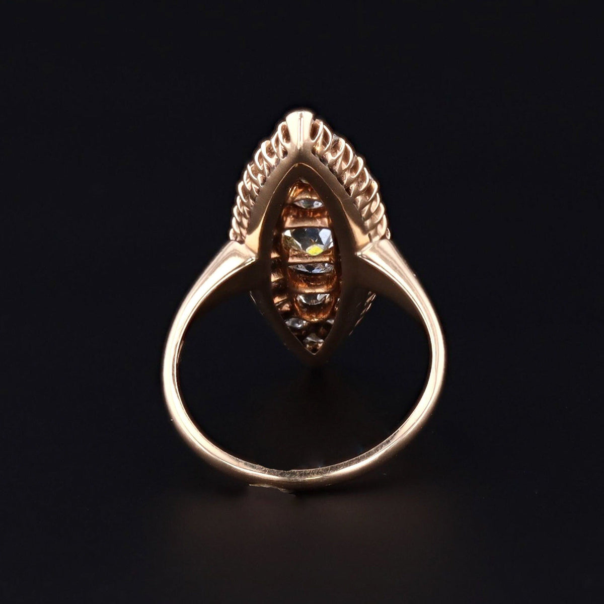 Antique Diamond Navette Ring of 14k Gold - Trademark Antiques