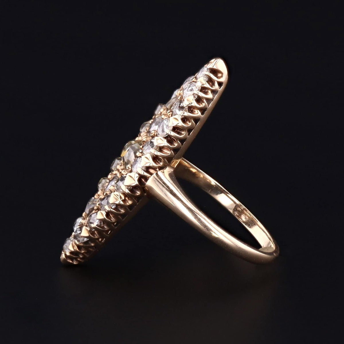 Antique Diamond Navette Ring of 14k Gold - Trademark Antiques