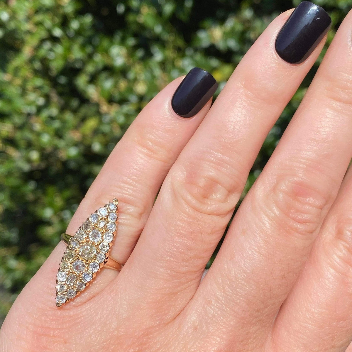 Antique Diamond Navette Ring of 14k Gold - Trademark Antiques
