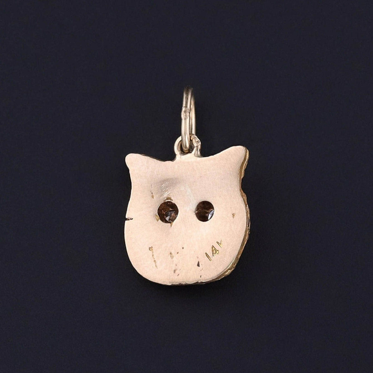 Antique Diamond Owl Charm of 14k Gold - Trademark Antiques