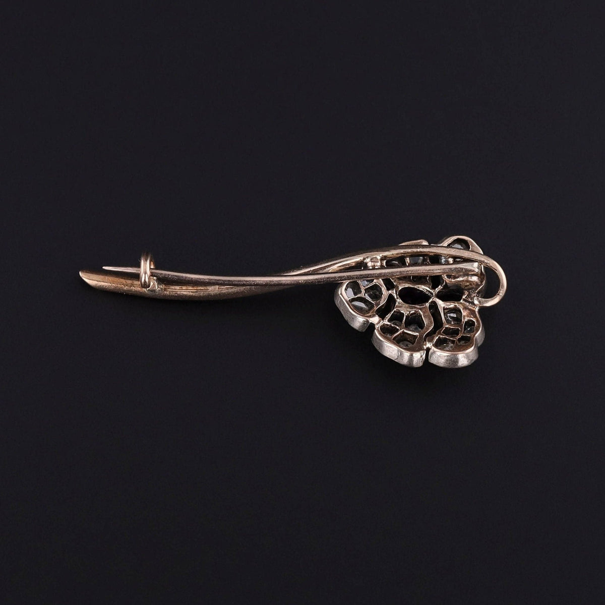 Antique Diamond Pansy Brooch of 14k Gold - Trademark Antiques