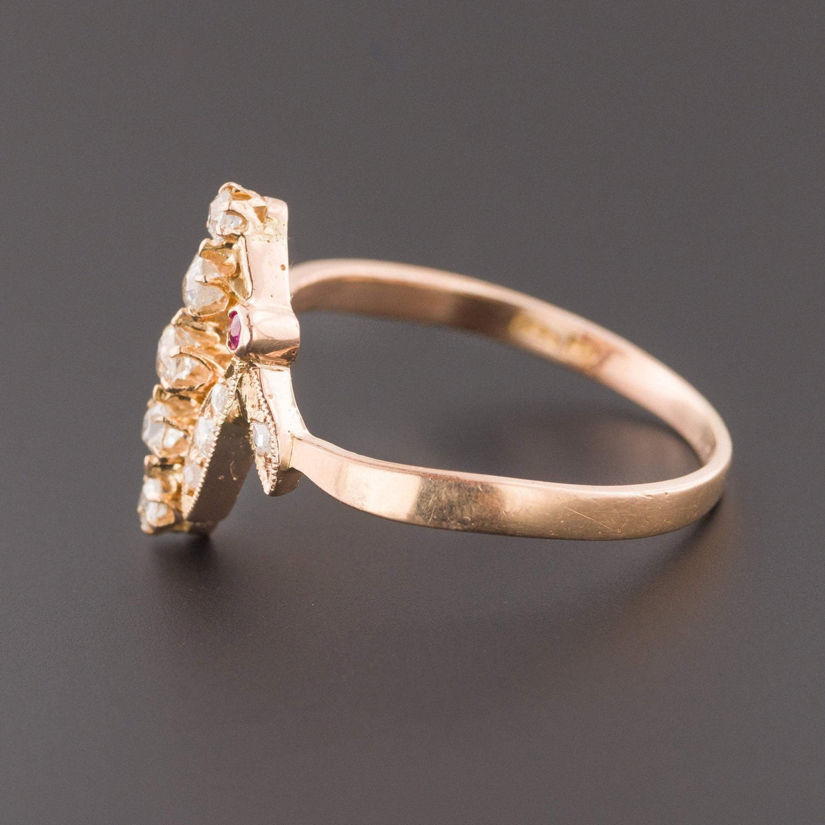 Antique Diamond Ring | 18k Rose Gold Diamond Ring - Trademark Antiques