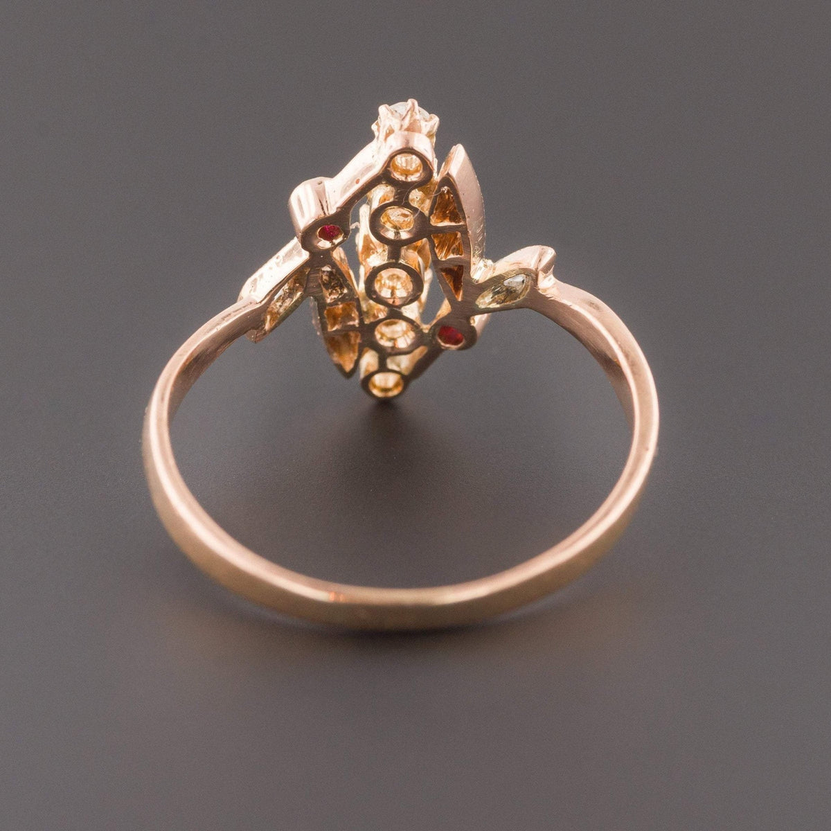 Antique Diamond Ring | 18k Rose Gold Diamond Ring - Trademark Antiques