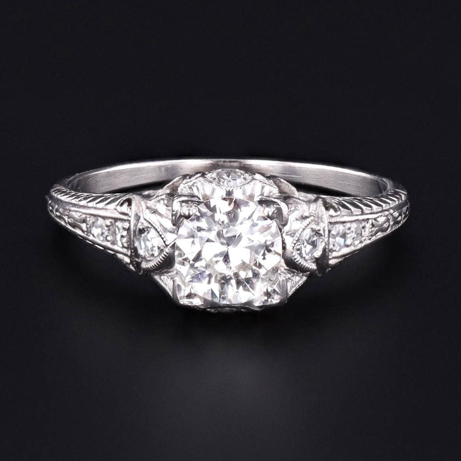 Antique Diamond Ring | Edwardian Diamond Ring - Trademark Antiques