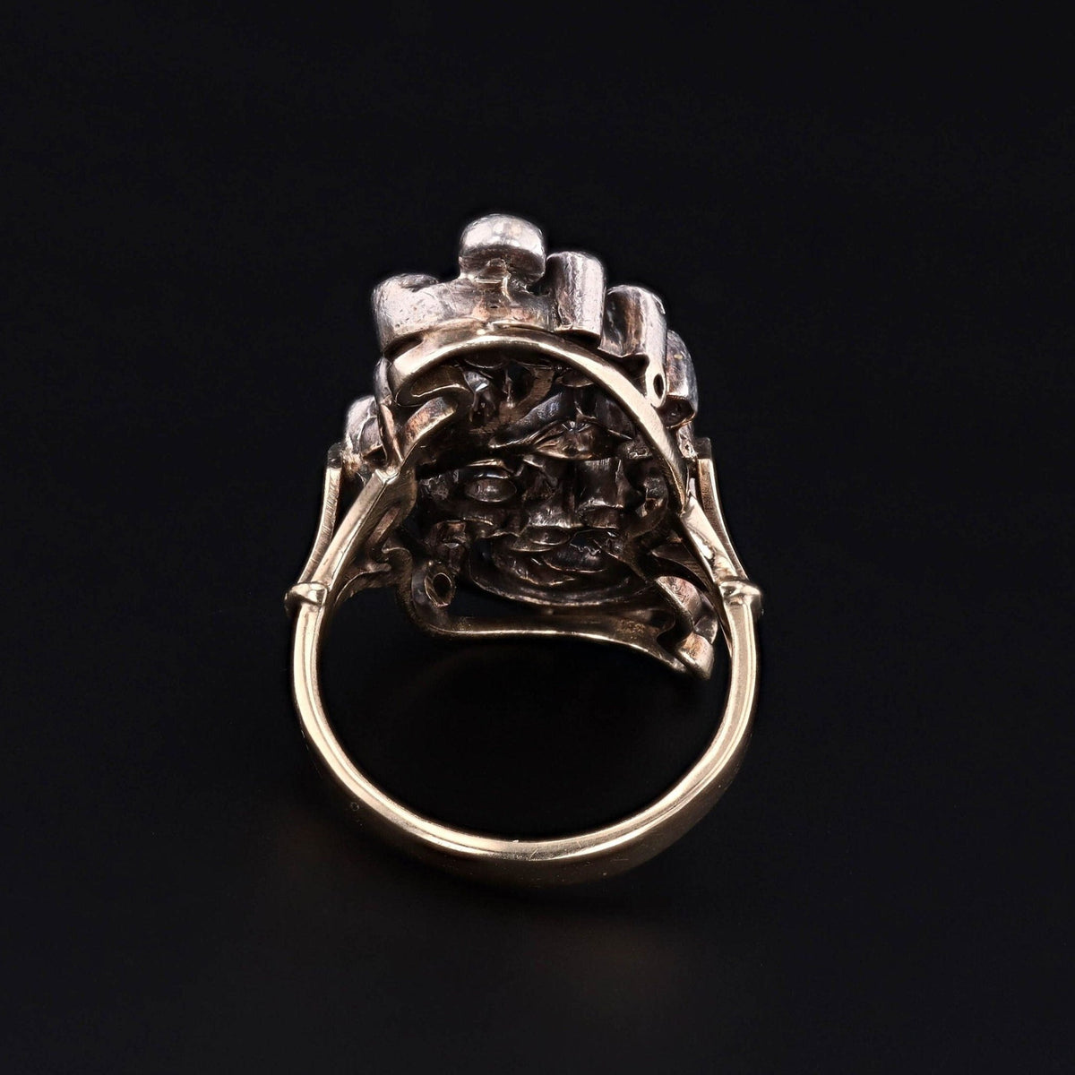 Antique Diamond Ring in Silver Topped 14k Gold - Trademark Antiques