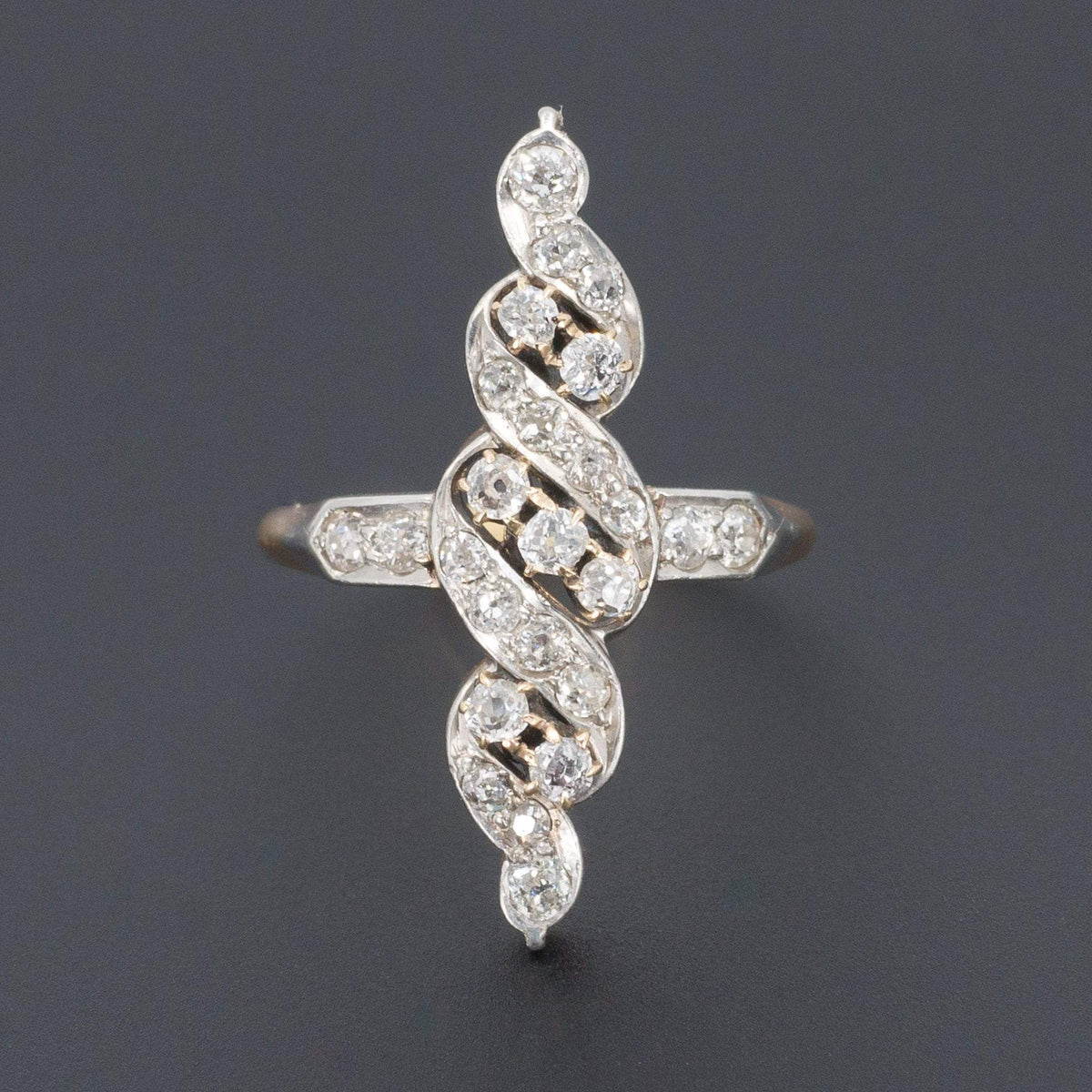 Antique Diamond Ring | Platinum Topped 14k Gold Ring - Trademark Antiques