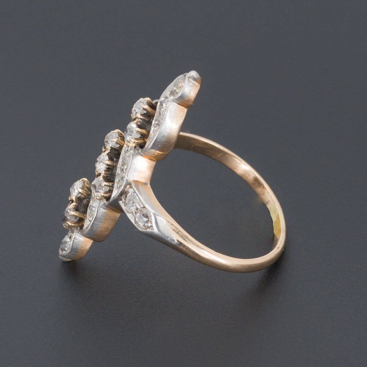 Antique Diamond Ring | Platinum Topped 14k Gold Ring - Trademark Antiques