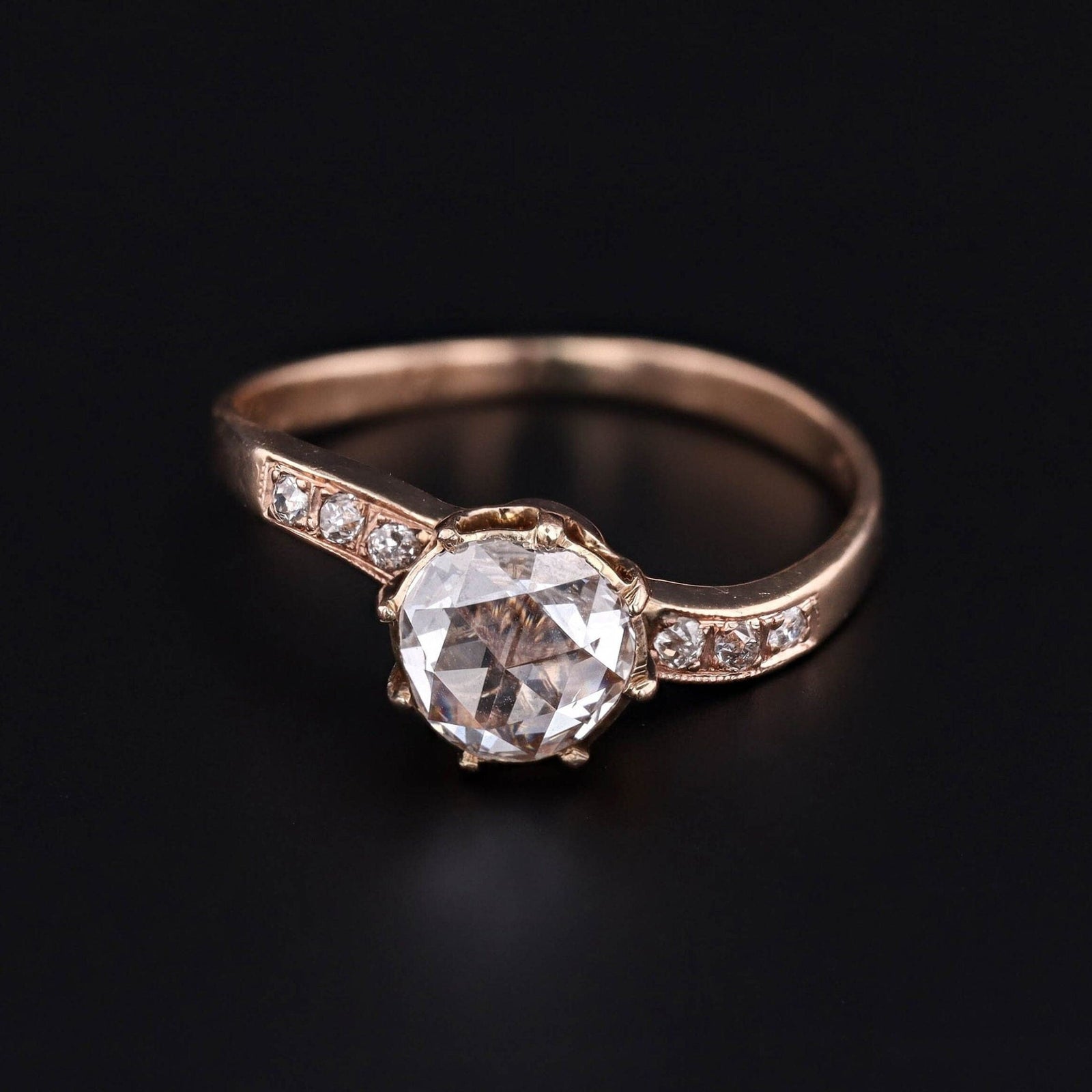 Antique Diamond Ring | Rose Cut Diamond Ring - Trademark Antiques