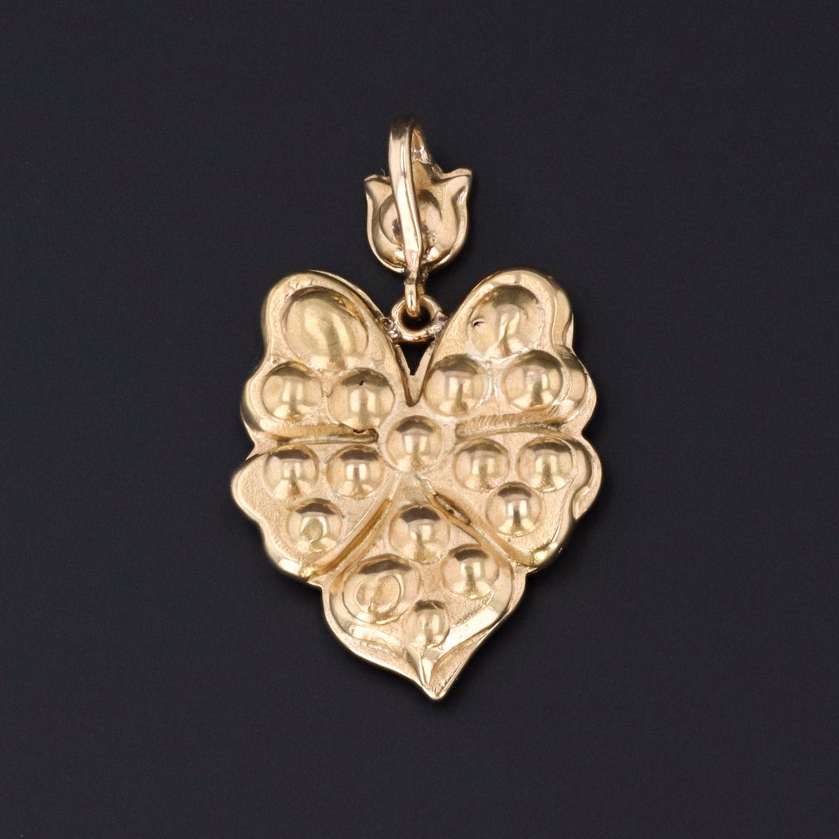 Antique Diamond, Ruby and Emerald Flower Pendant of 14k Gold - Trademark Antiques