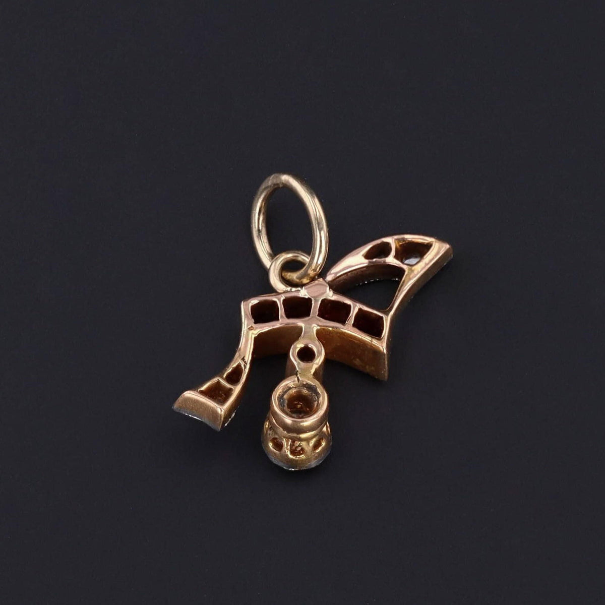 Antique Diamond &amp; Ruby Charm | Antique Pin Conversion - Trademark Antiques