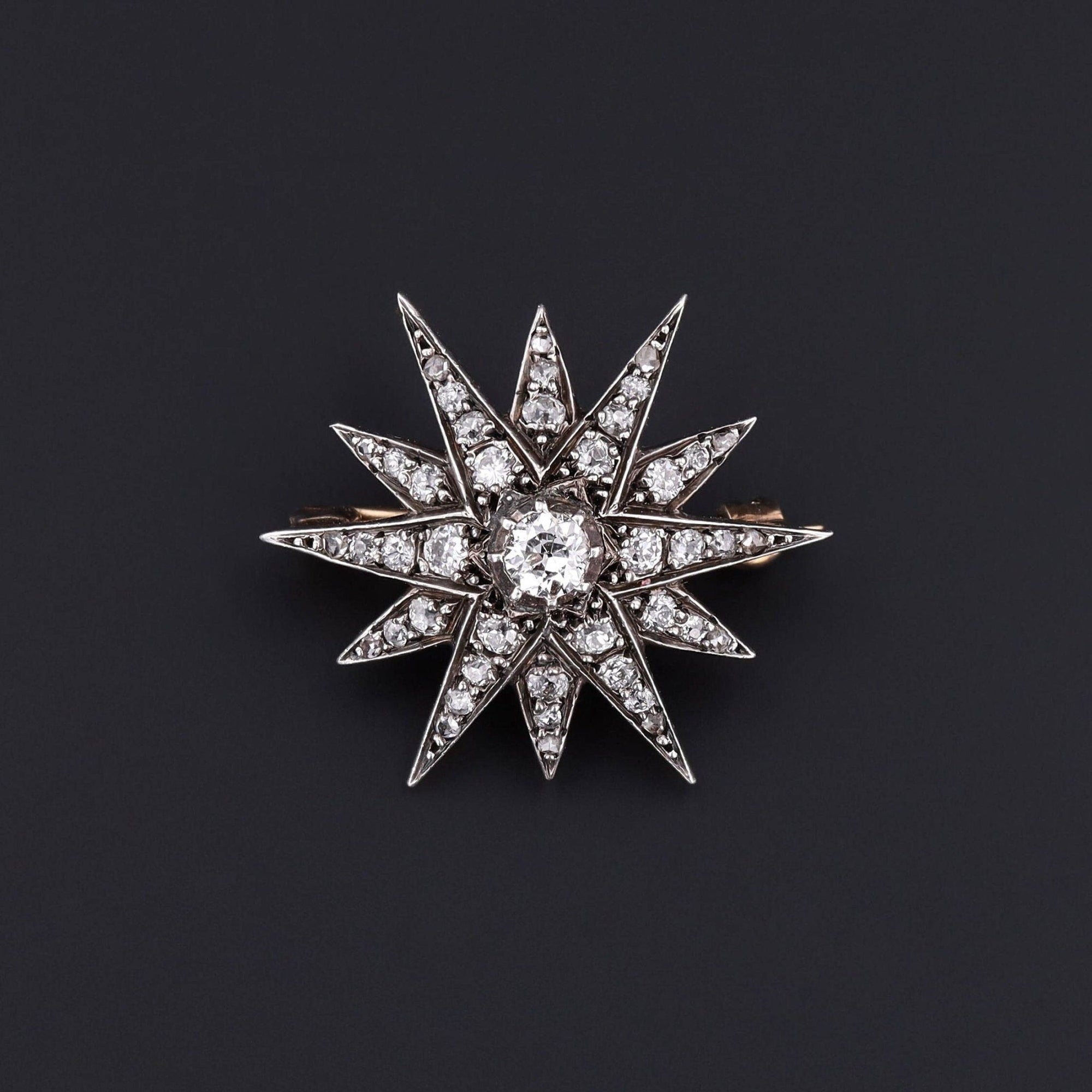 Antique Diamond Star Brooch - Trademark Antiques