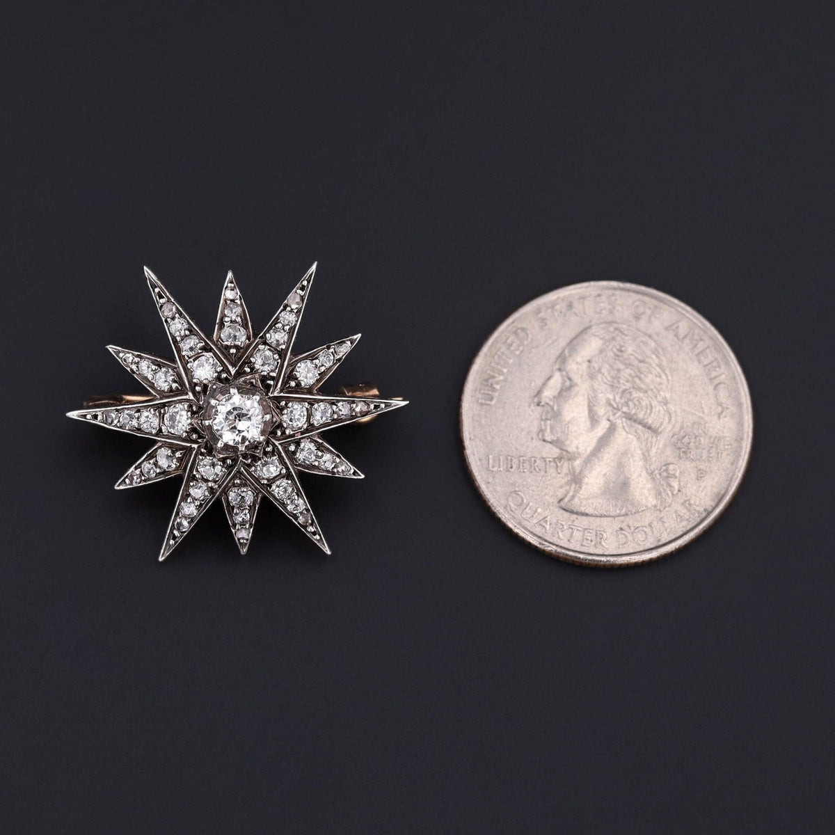 Antique Diamond Star Brooch - Trademark Antiques