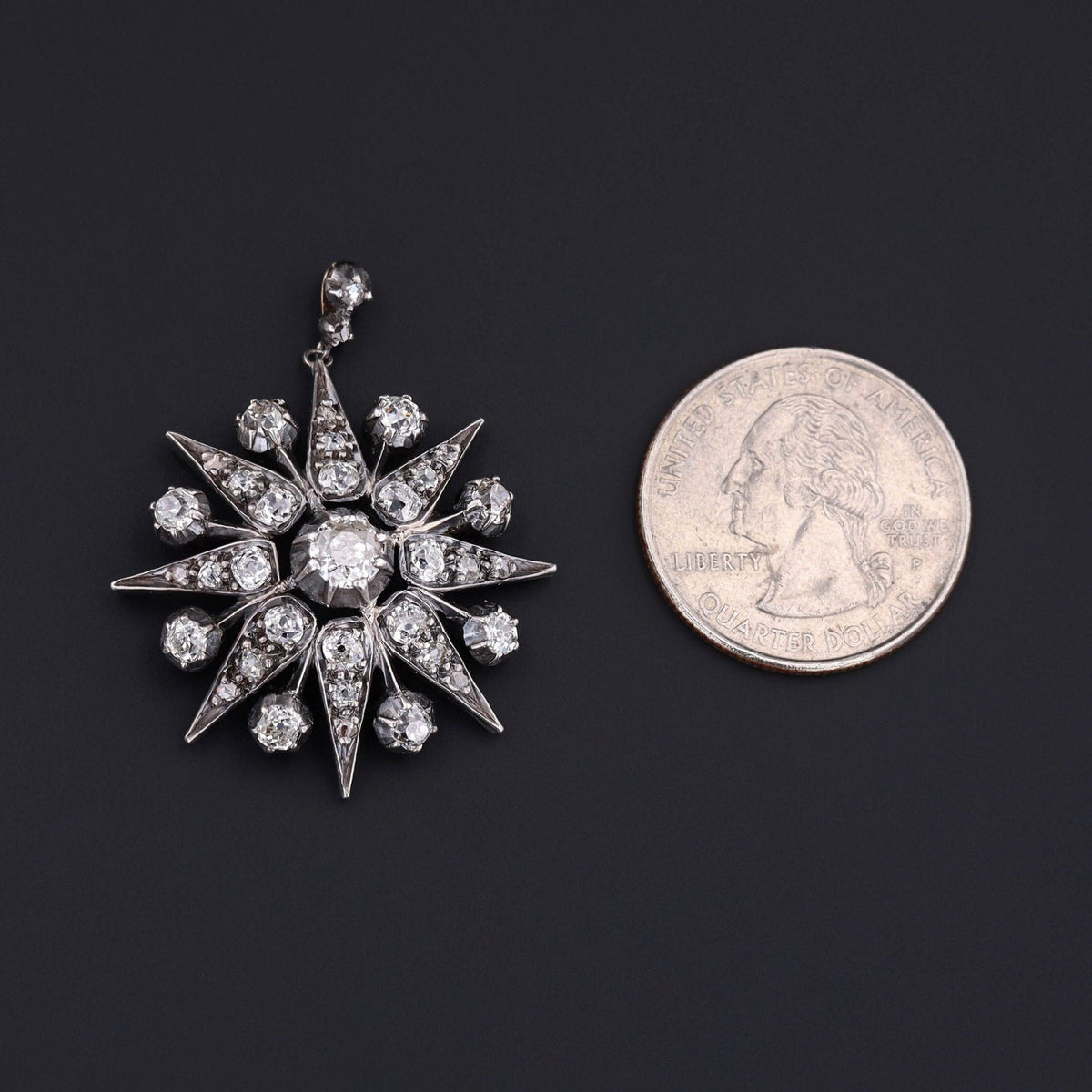 Antique Diamond Star Pendant | Antique Pendant - Trademark Antiques