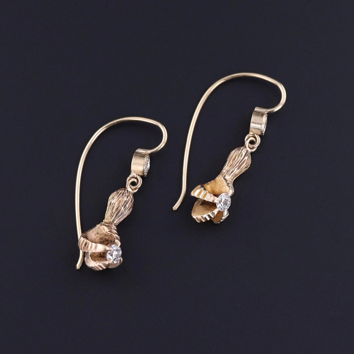 Antique Diamond Talon Conversion Earrings - Trademark Antiques