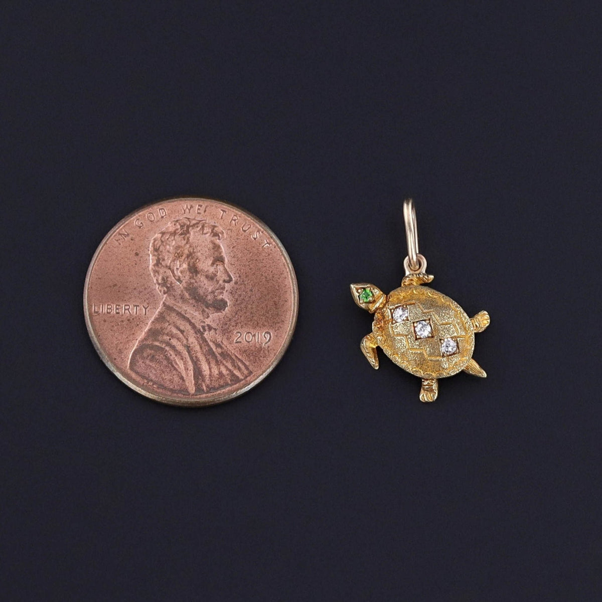 Antique Diamond Turtle Charm of 15ct Gold - Trademark Antiques