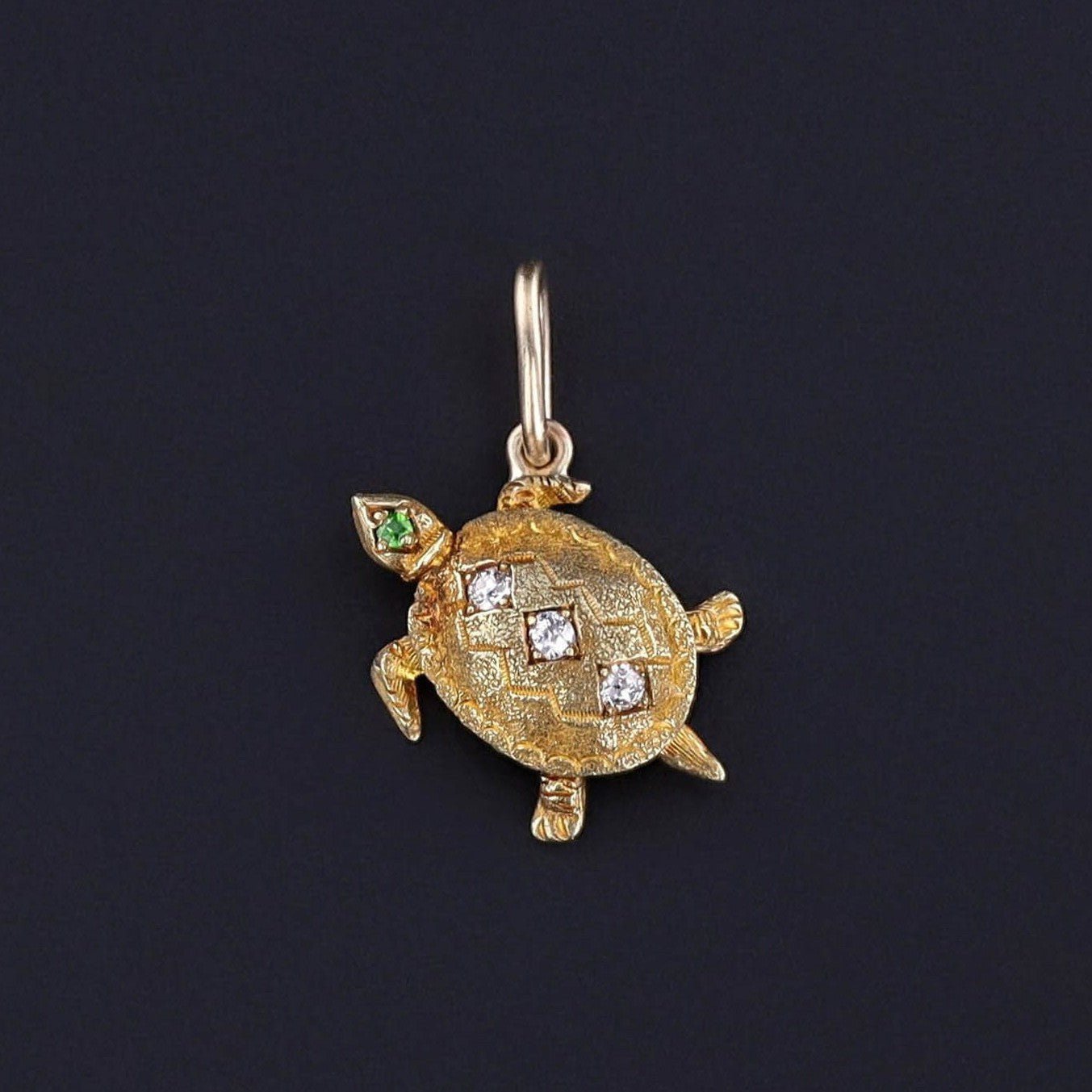 Antique Diamond Turtle Charm of 15ct Gold - Trademark Antiques