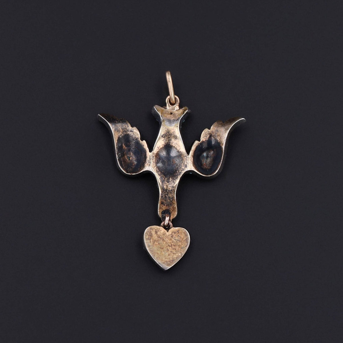 Antique Dove Pendant | Turquoise &amp; Pearl Bird Pendant - Trademark Antiques