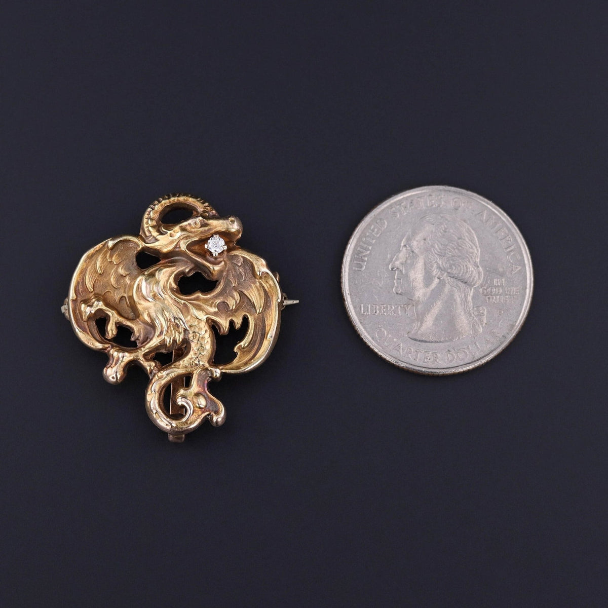 Antique Dragon Brooch of 10k Gold - Trademark Antiques