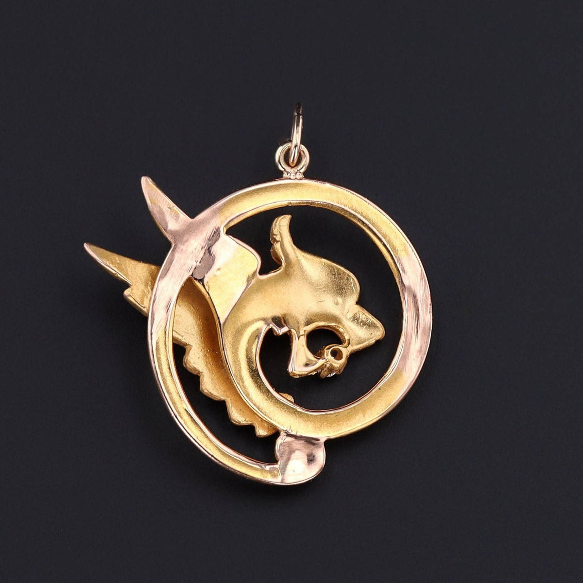 Antique Dragon Conversion Pendant of 14k Gold - Trademark Antiques