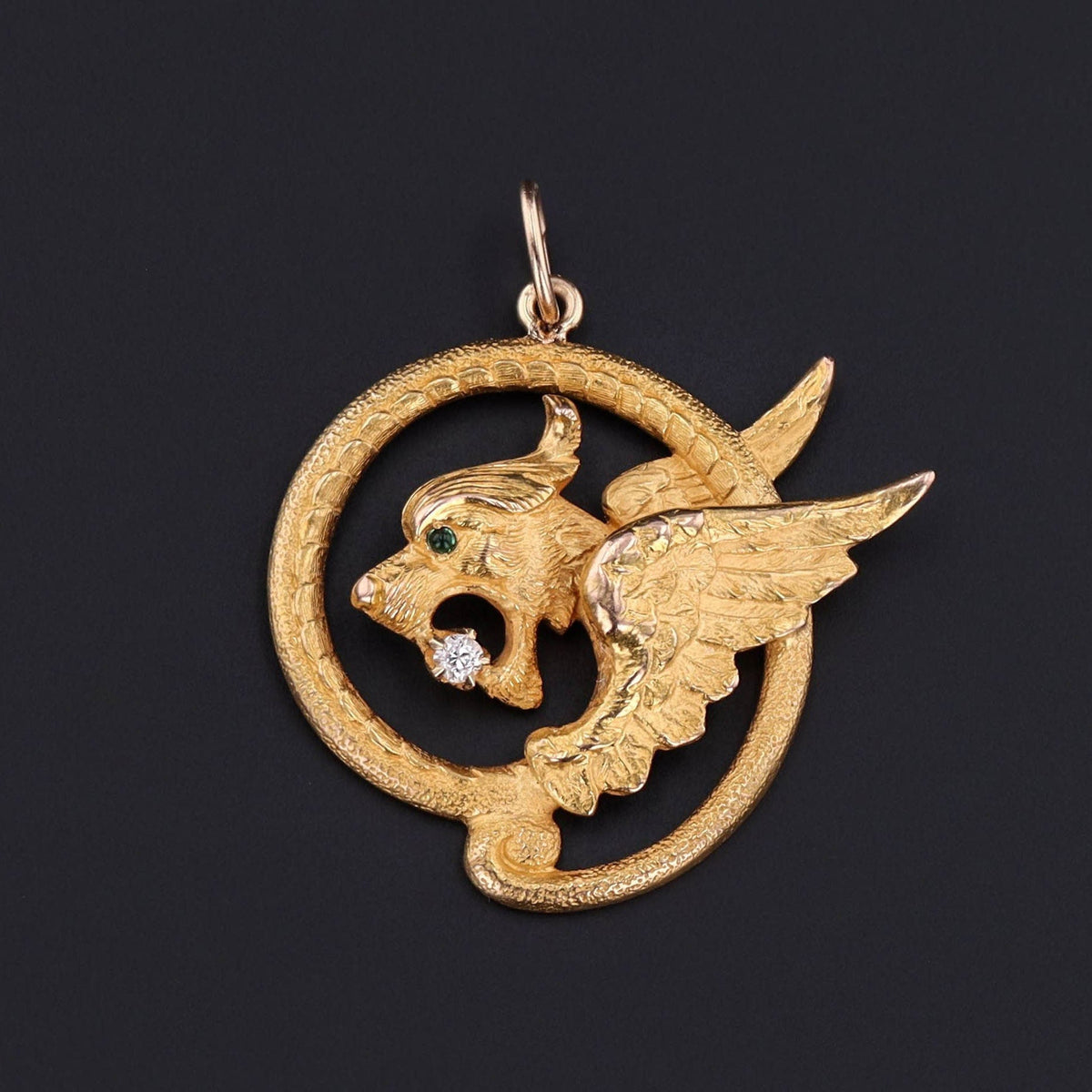 Antique Dragon Conversion Pendant of 14k Gold - Trademark Antiques