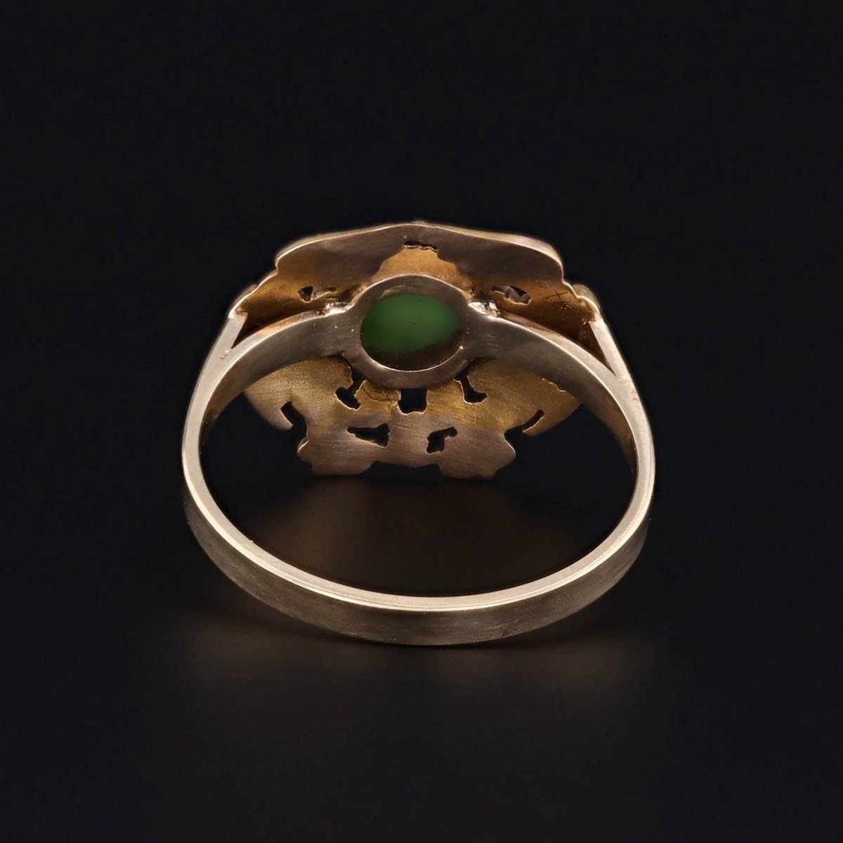 Antique Dragon Jade Conversion Ring of 14k Gold - Trademark Antiques