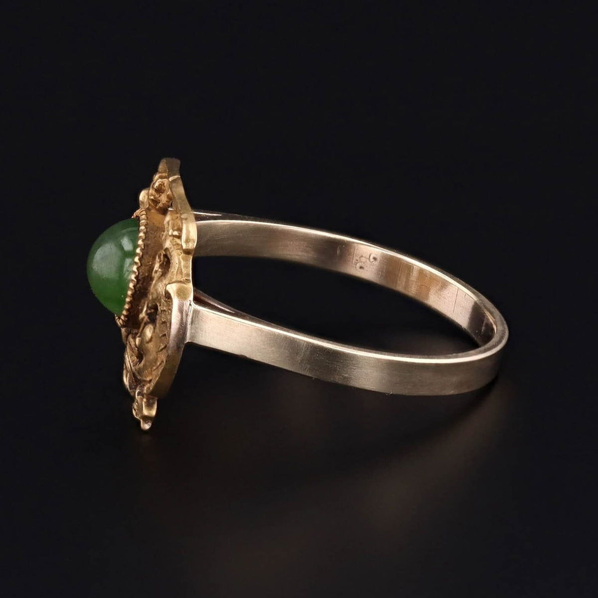 Antique Dragon Jade Conversion Ring of 14k Gold - Trademark Antiques