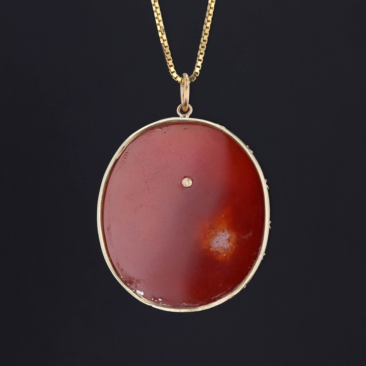 Antique Dragon Necklace | 14k Gold, Carnelian &amp; Diamond - Trademark Antiques