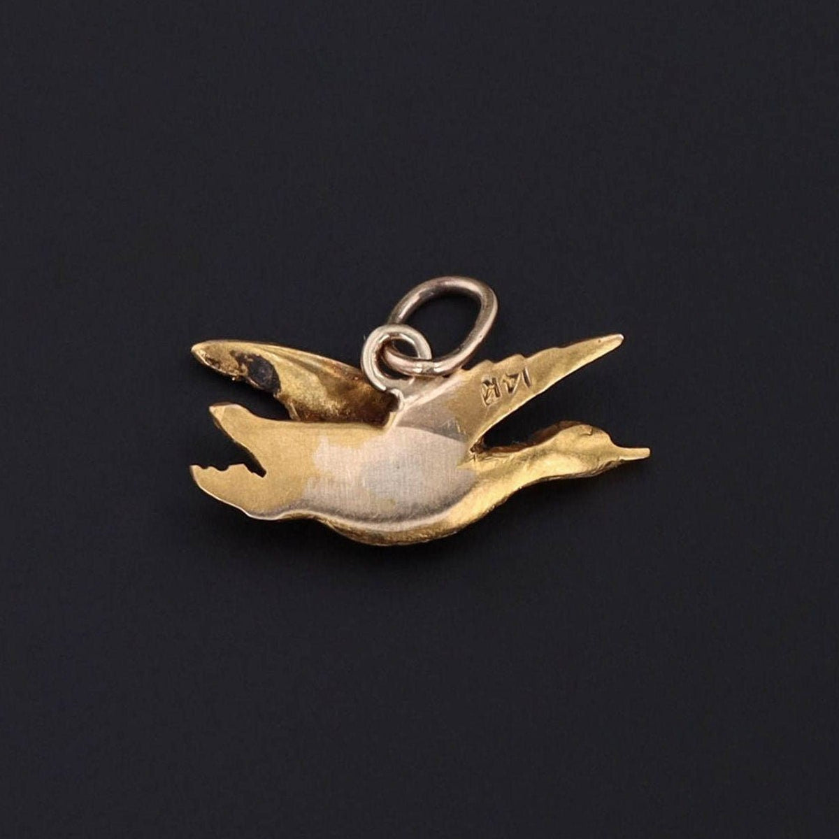 Antique Duck Conversion Charm of 14k Gold - Trademark Antiques