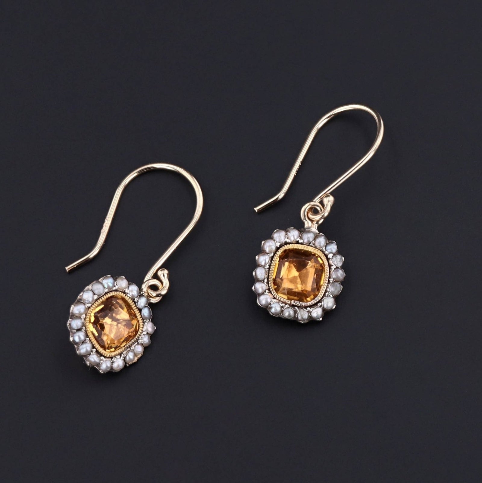 Antique Earrings | Paste & Pearl Earrings - Trademark Antiques