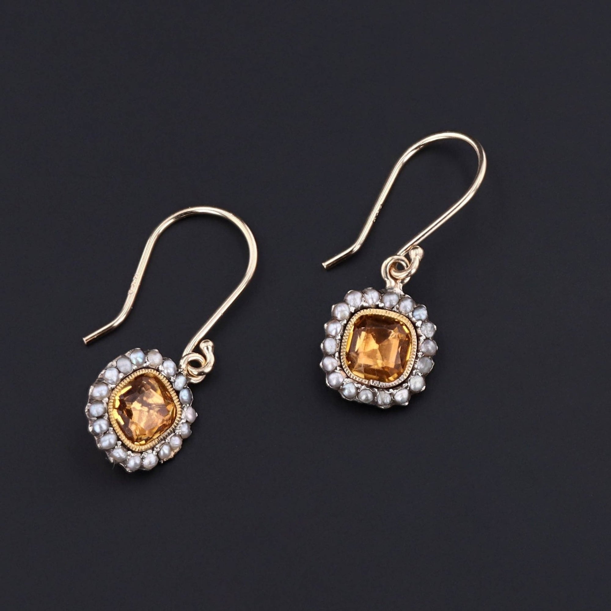 Antique Earrings | Paste & Pearl Earrings - Trademark Antiques