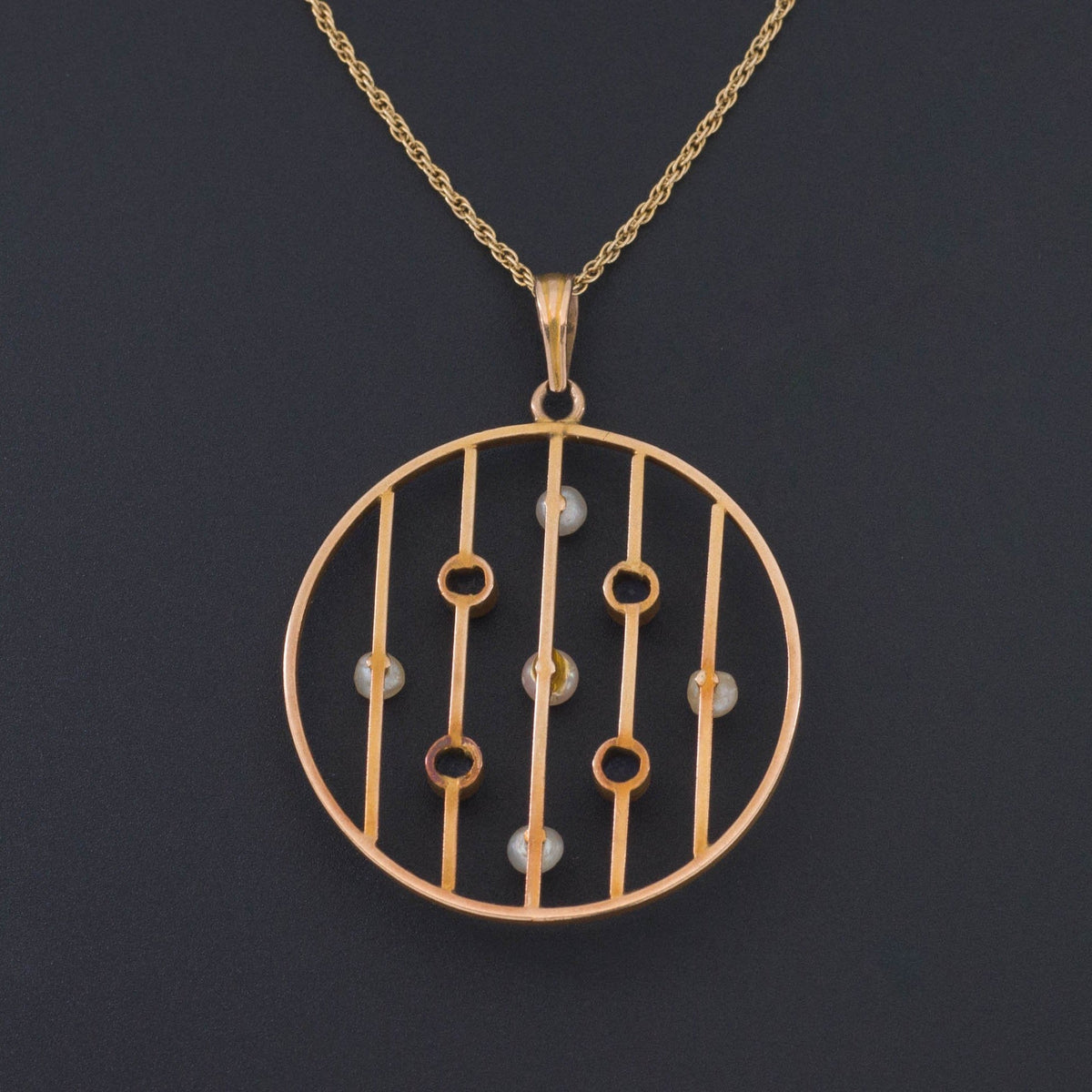 Antique Edwardian Sapphire &amp; Pearl Pendant | 14k Gold Pendant with Optional 14k Chain - Trademark Antiques