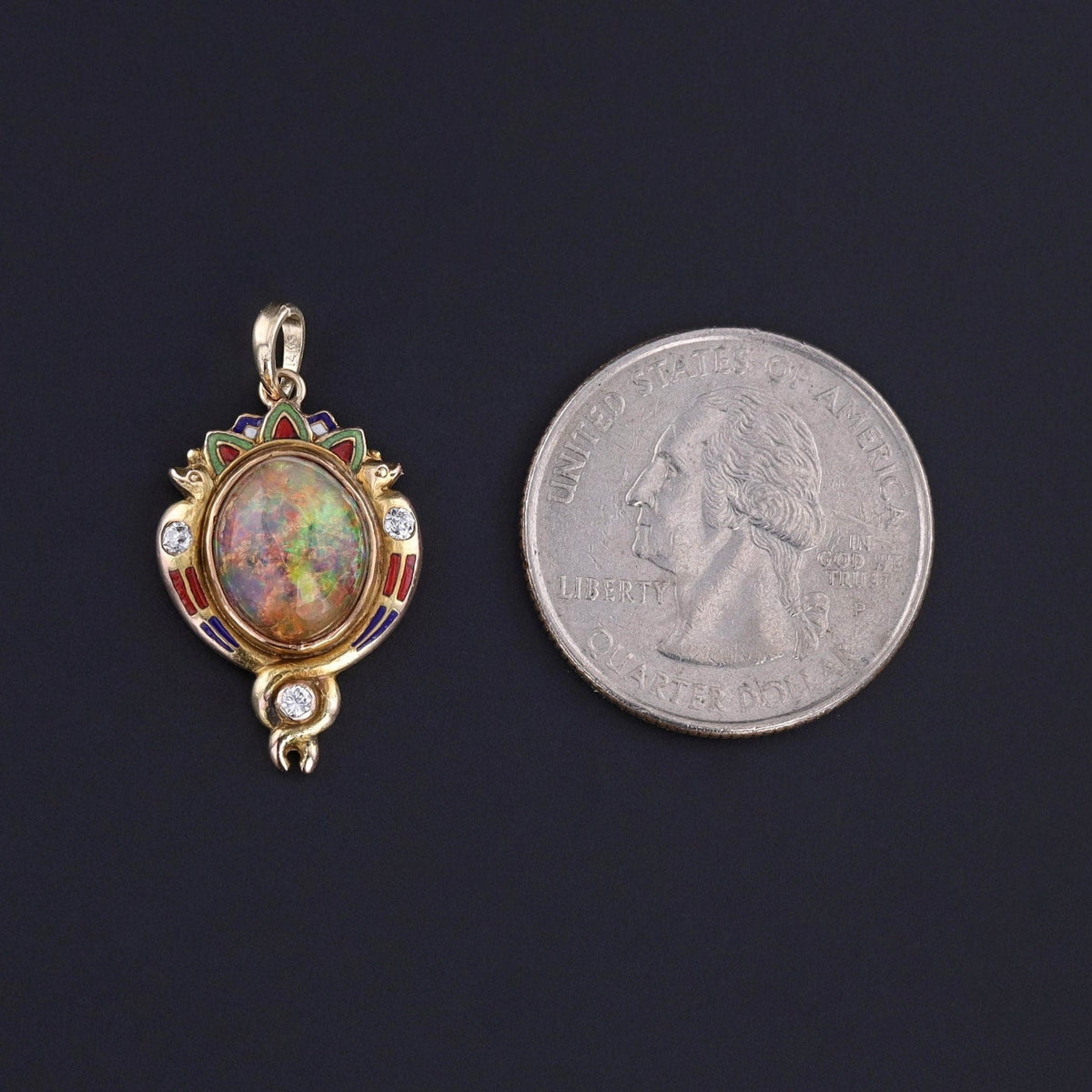 Antique Egyptian Revival Opal Pendant of 14k Gold - Trademark Antiques