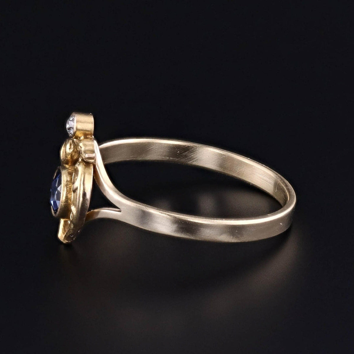 Antique Egyptian Revival Sapphire Conversion Ring of 14k Gold - Trademark Antiques