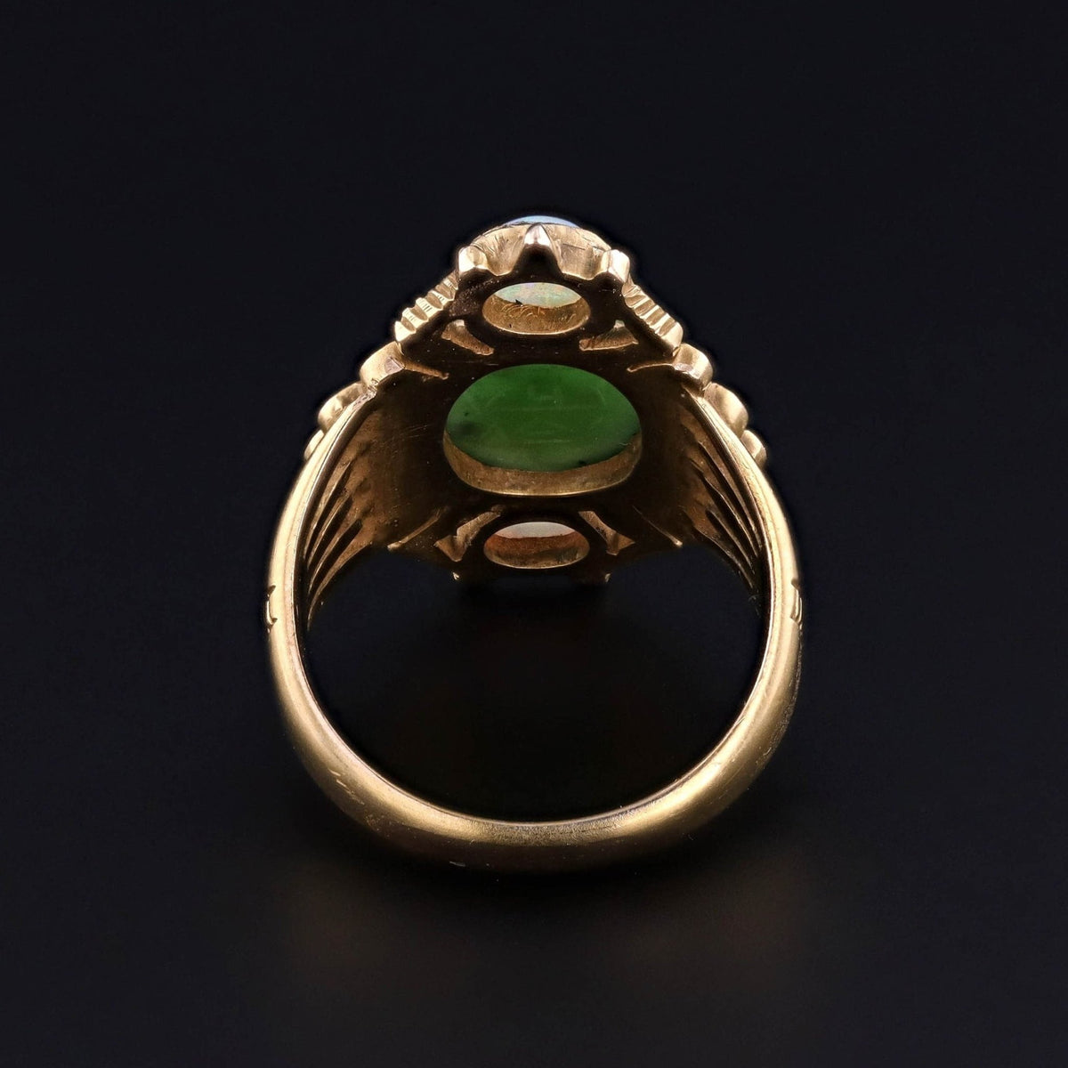 Antique Egyptian Revival Scarab Ring of 18k Gold - Trademark Antiques