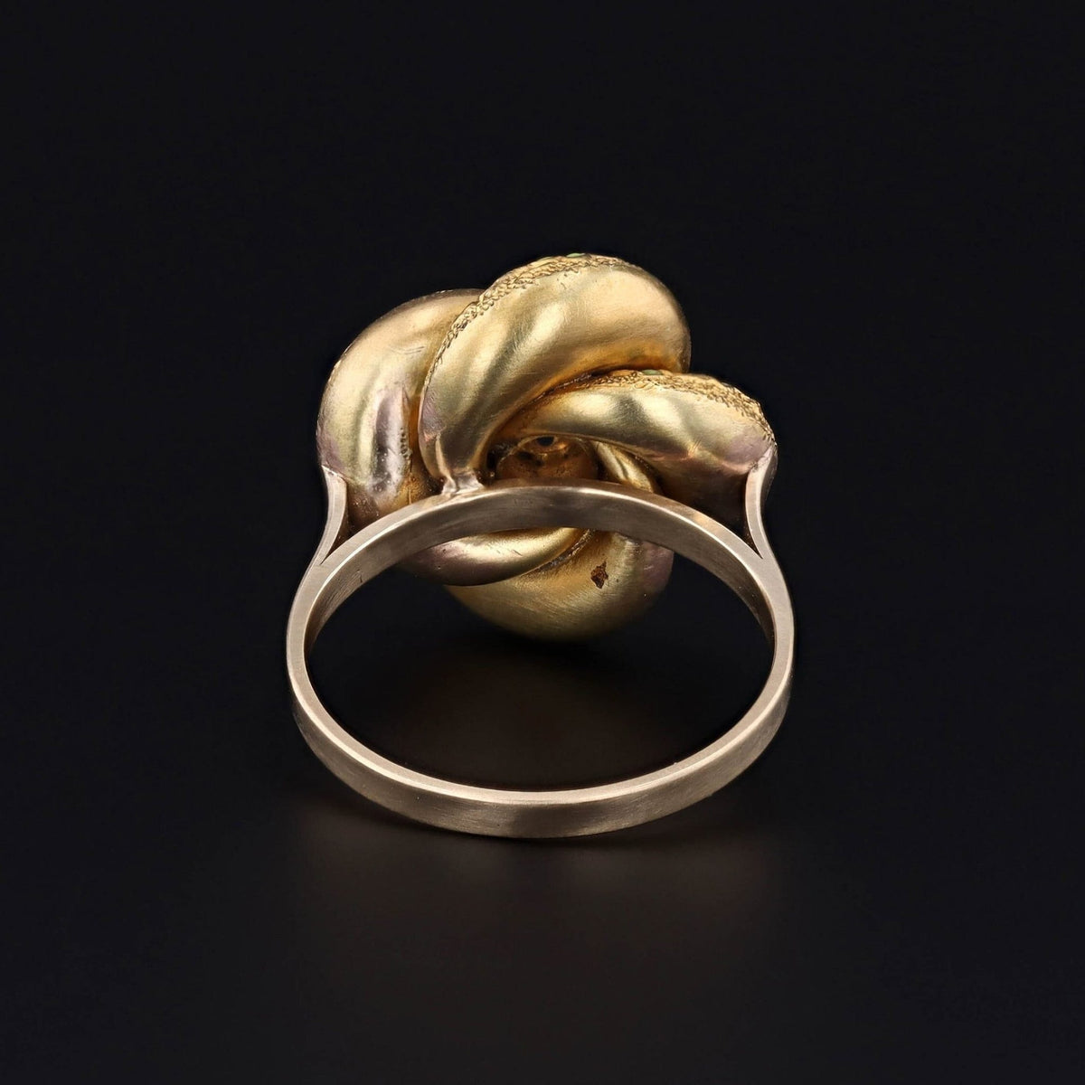 Antique Enamel and Diamond Love Knot Conversion Ring of 14k Gold - Trademark Antiques