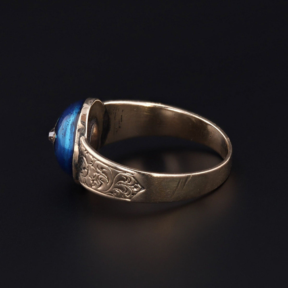 Antique Enamel and Diamond Star Ring | Antique Ring - Trademark Antiques