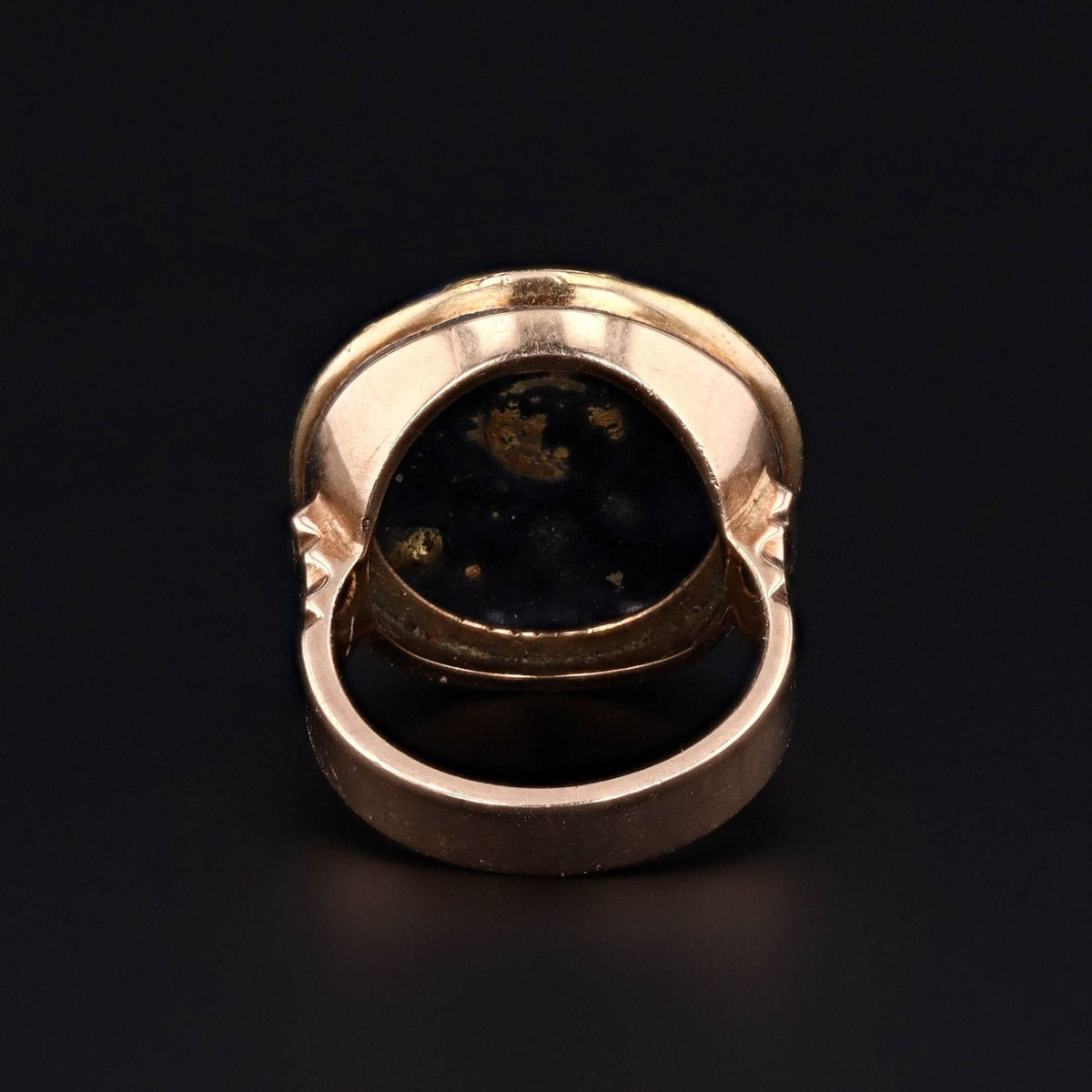 Antique Enamel and Pearl Button Conversion Ring of 14k Gold - Trademark Antiques