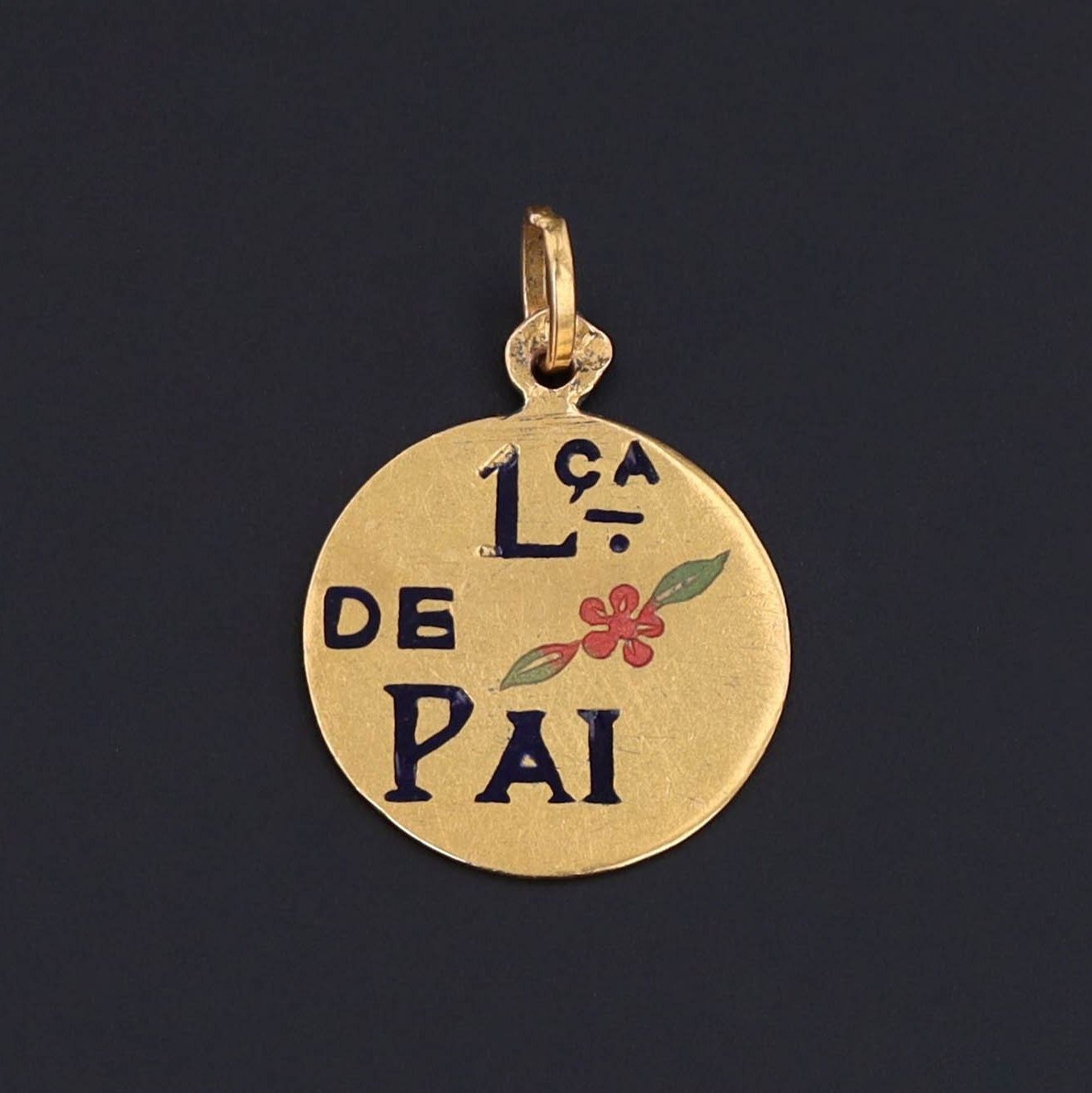 Antique Enamel Charm of 18k Gold - Trademark Antiques