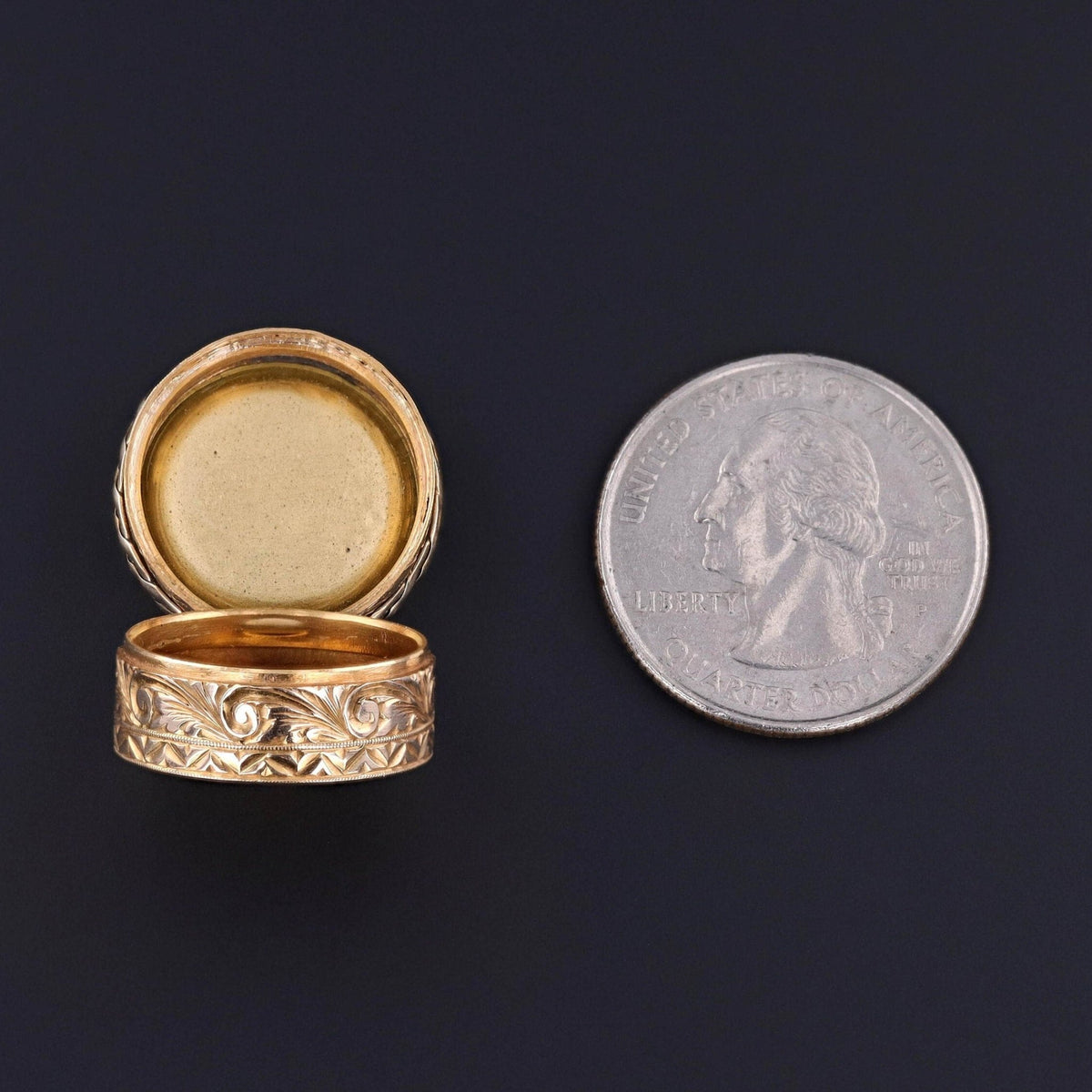 Antique Enamel Cherub Pill Box of 14k Gold - Trademark Antiques