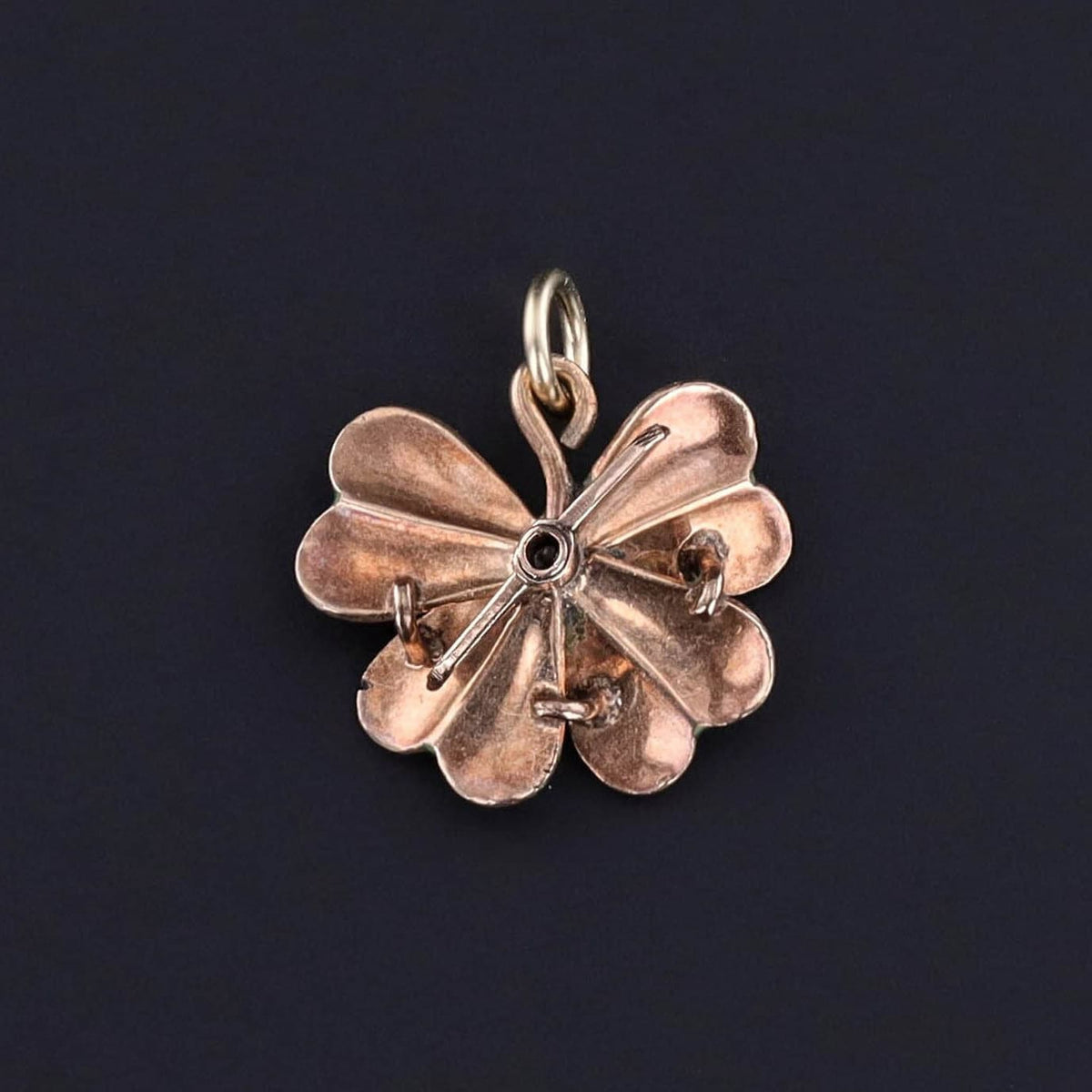 Antique Enamel Clover Charm of 10k Gold - Trademark Antiques