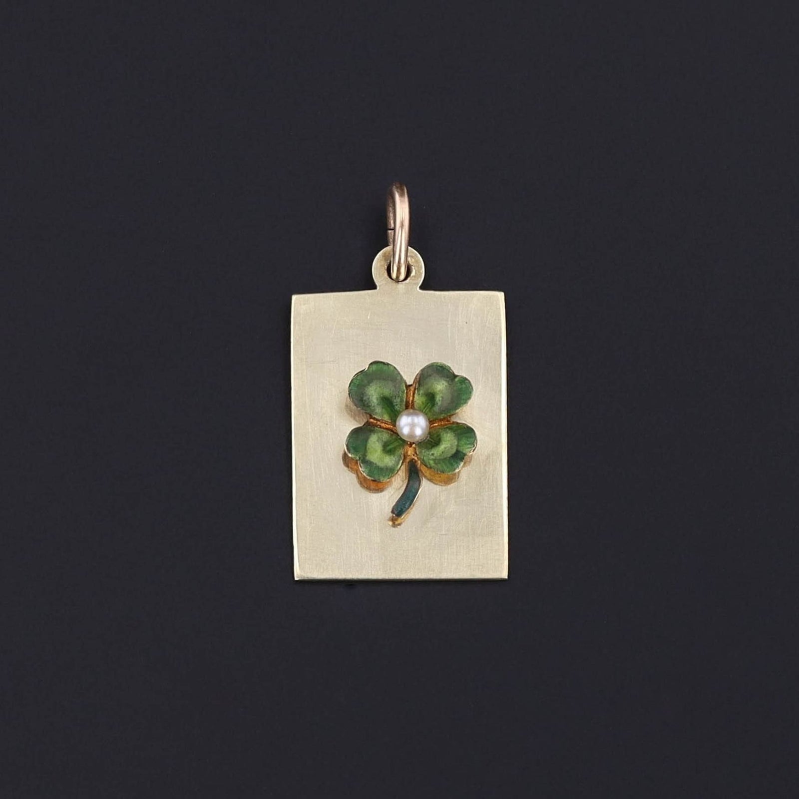 Antique Enamel Clover Conversion Pendant of 14k Gold - Trademark Antiques