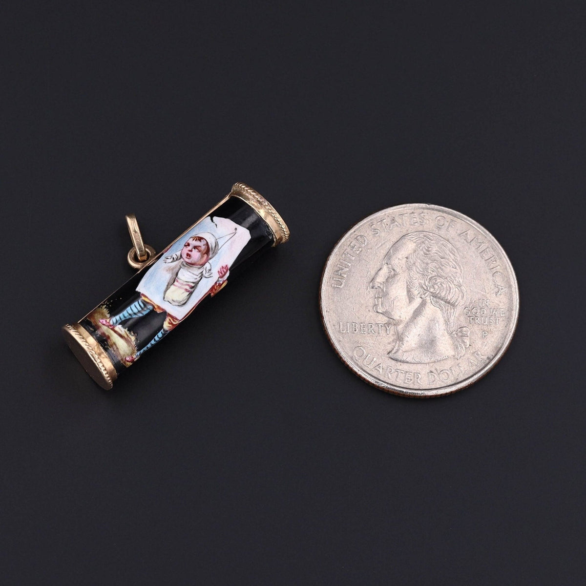 Antique Enamel Comedian Charm of 14k Gold - Trademark Antiques